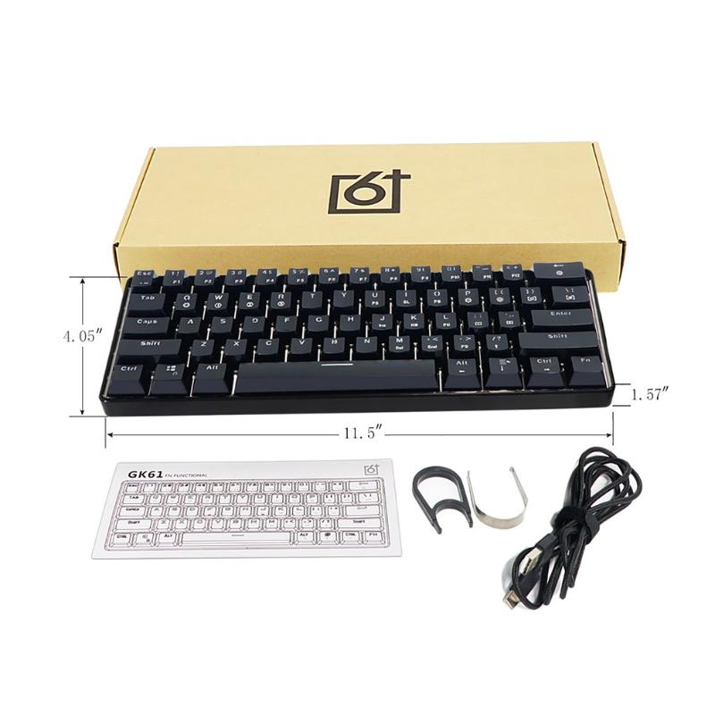 

GK61 Swappable 60% RGB Keyboard Customized Kit PCB Mounting Plate Case Gamer Mechanical Feeling Keyboard Gaming RGB