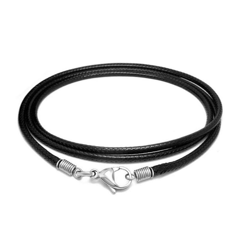 

MONLA Simple black braided flax wax rope necklace Korean men's fashion men's necklace