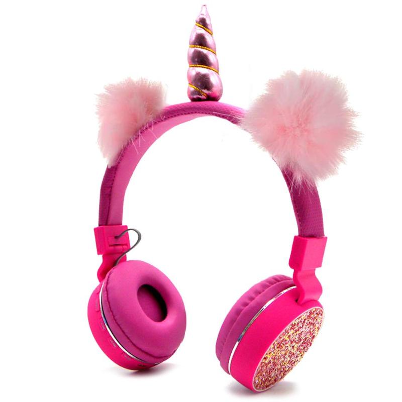 

Unicorns Headphones Wireless Bluetooth Kids Earphone Foldable Stereo Music Stretchable Cartoon Headset for Boys Girls Gifts