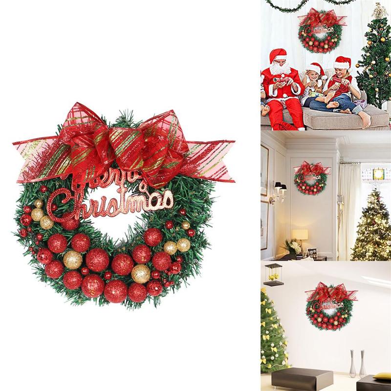 

2020 Christmas Home Decorations Christmas Balls Red Gradient Wreath, As pic