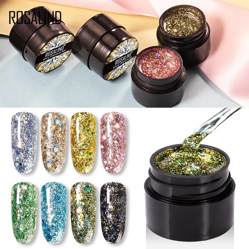 Gel Nail Polish Bling Glitter Diamond Hybrid Varnish 5ML Nail Art Gel Paint Set For Manicure Semi permanent Base top Gel Lak-image-584325390