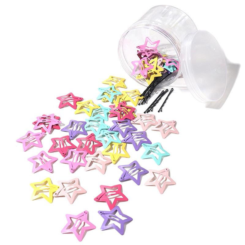 

40Pcs/Lot Solid Color Girls Hairpins Star Decor Cute Hair Barrette Clips Hair Clips Pins Party Dress Up Accessories