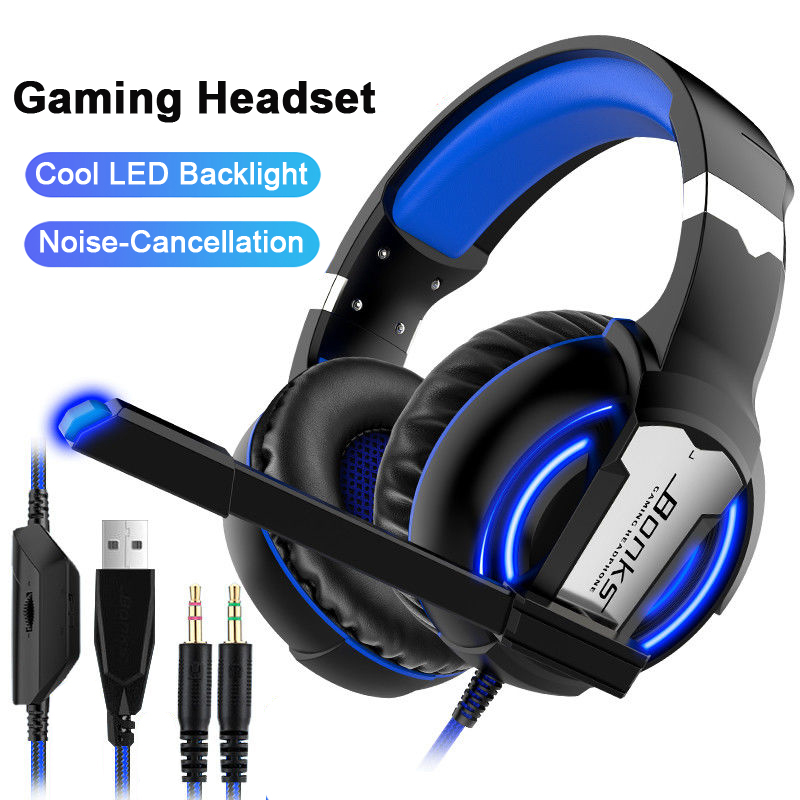 

Professional Gaming Headphone casque Computer Stereo Deep Bass Game Headset Earphone with Mic LED Backlight for PC Gamer