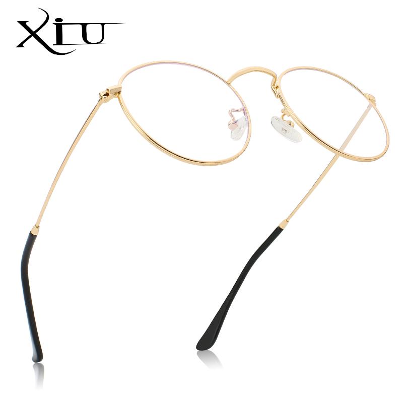 

Sunglasses XIU Brand Design Round Blue Light Eyeglasses Men Women Fashion Glasses Vintage Retro Metal Oculos