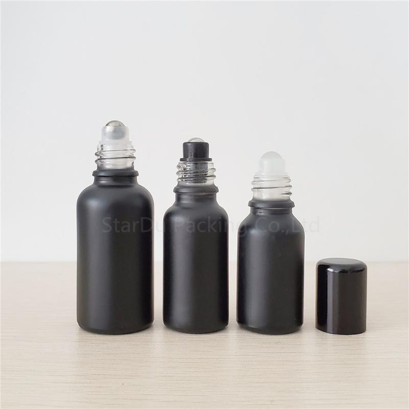 

120pcs 5ml 10ml 15ml 20ml 30ml 50ml 100ml black Roll On Bottle for Essential Oils Refillable Perfume Bottle Deodorant Containers