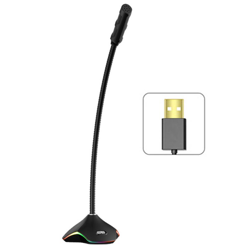 

With LED Light Computer Laptop USB Interface Sensitive Adjustable Noise Reduction Professional Desktop Microphone