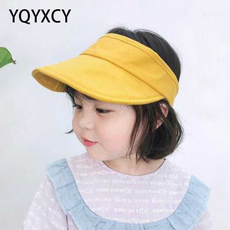 

Kids Sun Hat Fisherman Cap Breathable Empty Top Autumn Summer Hats For Girls Boys Baby Children Beach Hat Sunscreen Candy, Yellow