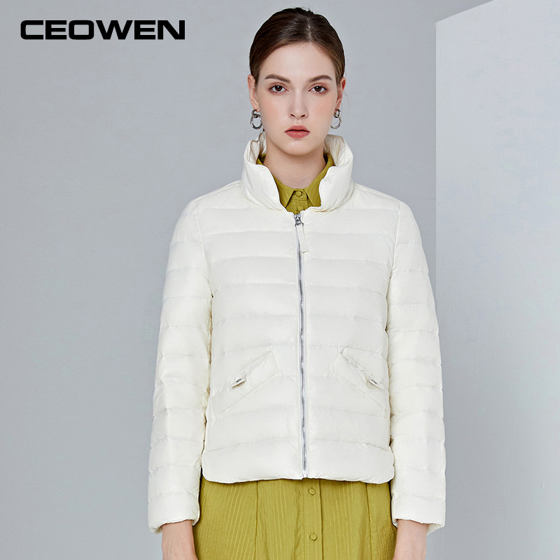 

CEOWEN 2020 Winter New Style Women's Fashion Long Sleeveless Slim Down Jacket 90% White Duck Down Ladies' Coat, Black