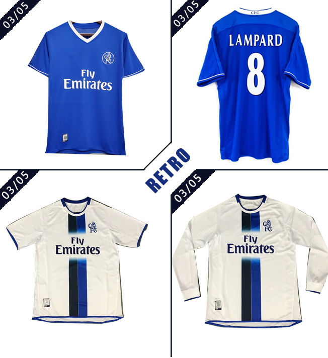 

2003 2005 Lampard Retro Soccer Jerseys Classic 03 05 Drogba Torres Terry Veron Cole Vintage football shirt, Black;yellow