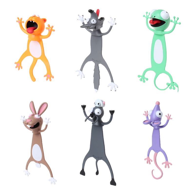 

3D Stereo Cartoon Lovely Animal Bookmark Cute Cat Funny Student Kids Gift