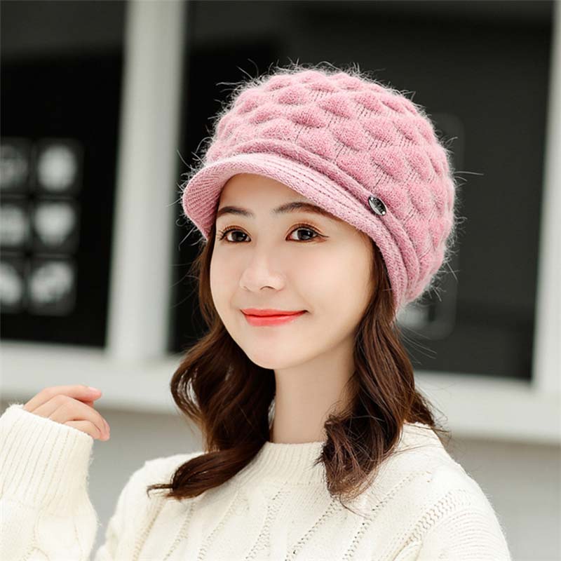 

Natal Double layer design winter hats for women warm fur cap knitted hat Skullies beanies Berets sombreros de mujer beret hat