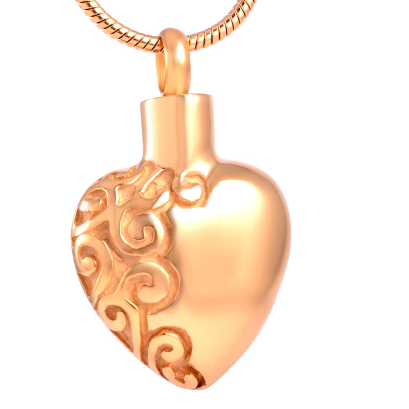 

IJD2472 Cremation Jewelry Always In My Heart Urn Necklace for Ashes Stainless Steel Cremation Necklace-Engravable