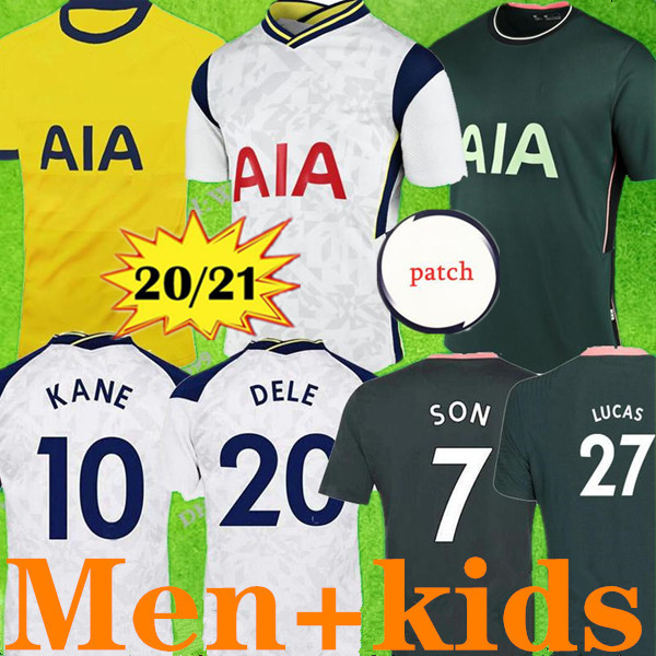 

20 21 KANE SON BERGWIJN NDOMBELE Soccer Jerseys 2020 2021 LUCAS DELE jersey Football kit shirt Men and KIDS KIT SETS, Black