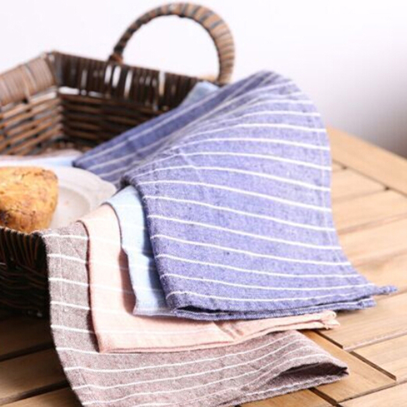 

Table Napkin 40x31cm Placemat Heat Insulation Mat Striped Fabric Placemats Background Cotton Linen Cloth