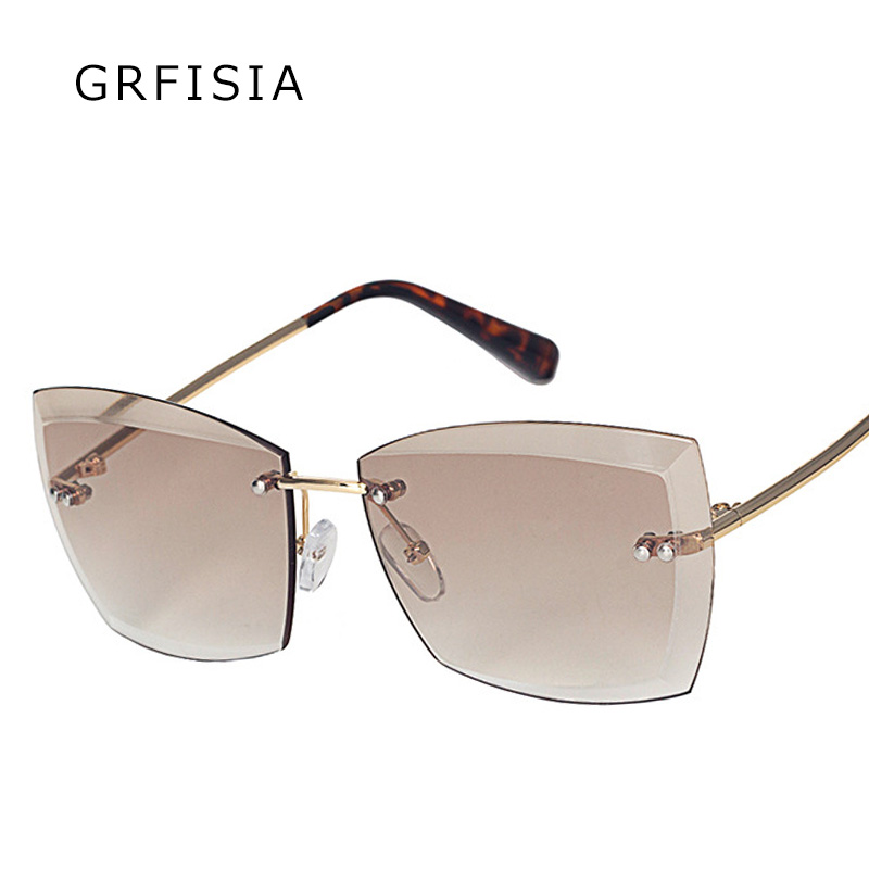

GRFISIA High Fashion Sunglasses Men Women Brand Designer Square Vintage Sun Glasses Luxury Big Shades G373