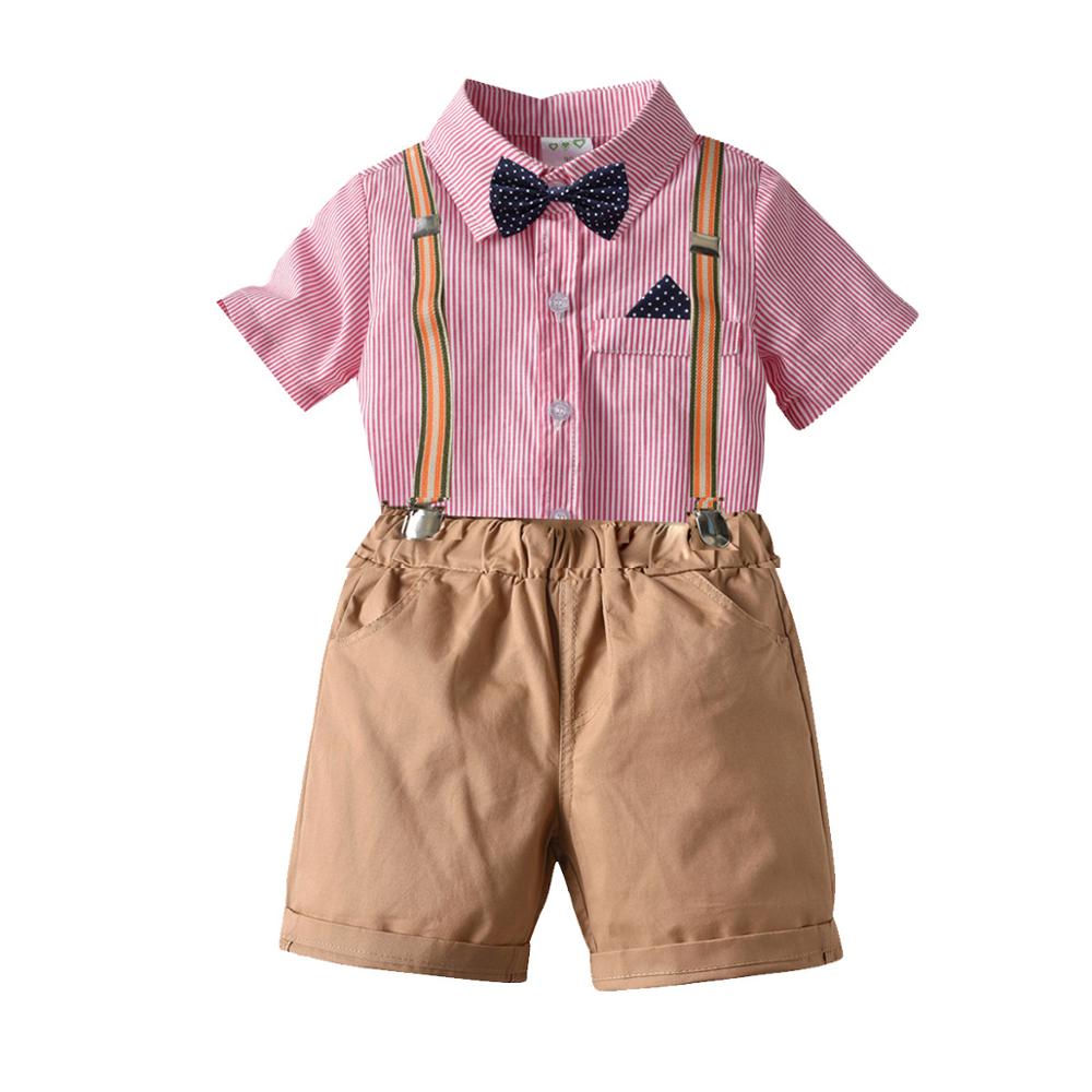 

Toddler Boys Clothing Set 2020 Summer Baby cotton plaid Children Kid Clothes Suits 3pcs birthday Party Costume 1 2 3 Year Gift, White