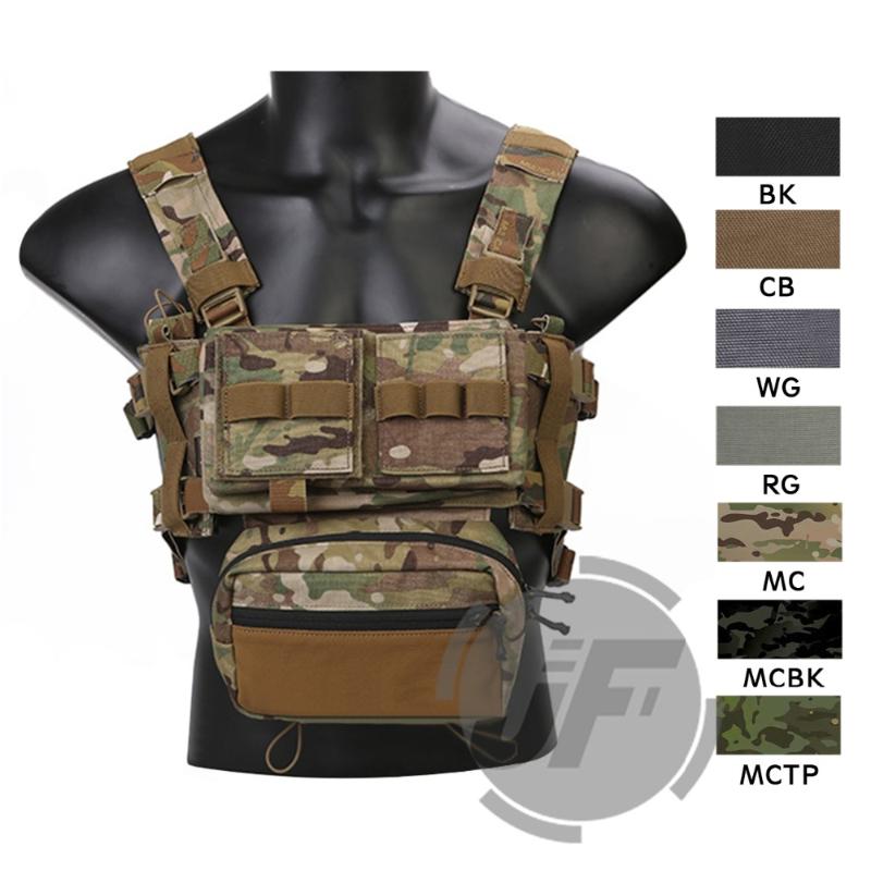

3 Modular Tactical Chest Rig Chassis Hunting Tacital Micro Fight Vest w/ 5.56 223 magazine Pouch, Cb