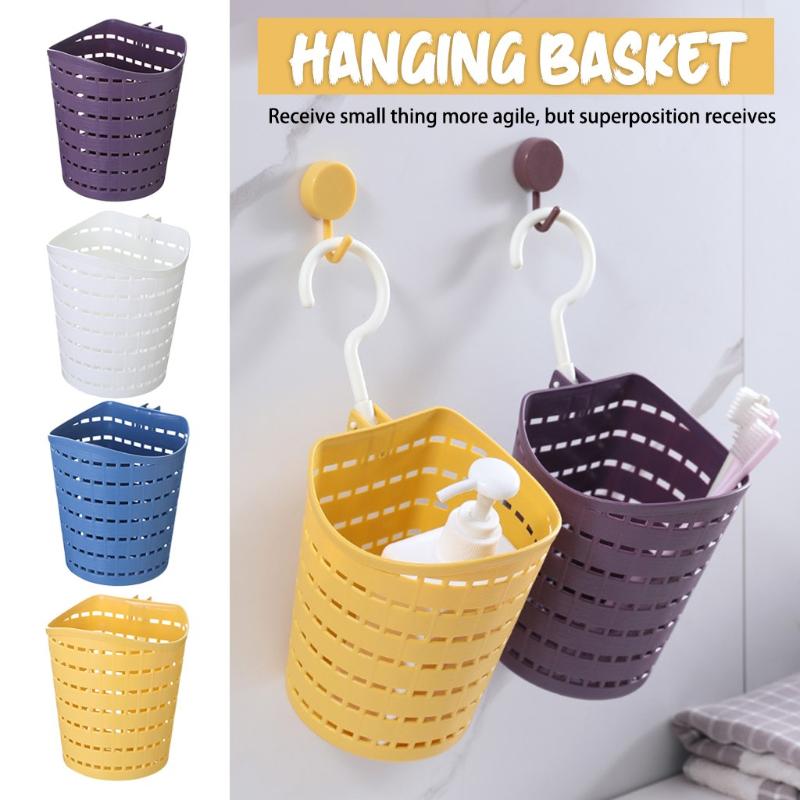 

Kitchen Storage Basket Rotatable Single Hook Hollow Plastic Storage Self Basket Home Mounted Wall Garden New
