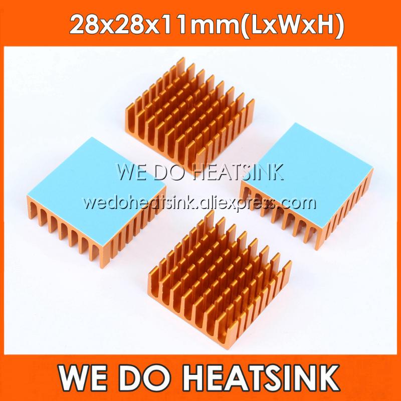 

WE DO HEATSINK 28x28x11mm Yellow Anodized Aluminum Heatsink with Thermal Self-Adhesive Tape