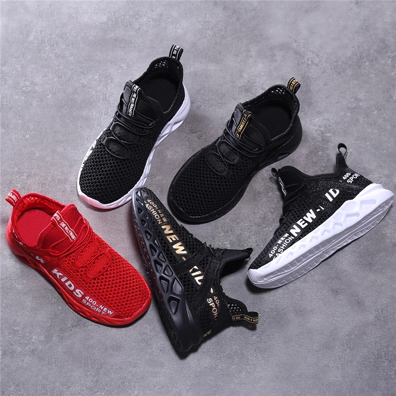 

Spring Autumn Summer Kids Shoes Fashion Mesh Casual Children Sneakers For Boy Girl Breathable Sport Running Shoes EUR Size 26-39, Black white spring