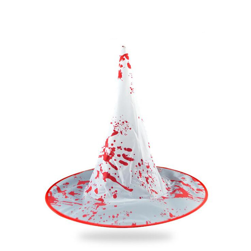 

New Bloody Witch Hat Evil Wizard Hats Caps Performance Party Hats Cosplay Costume Accessories Halloween Party Supplies