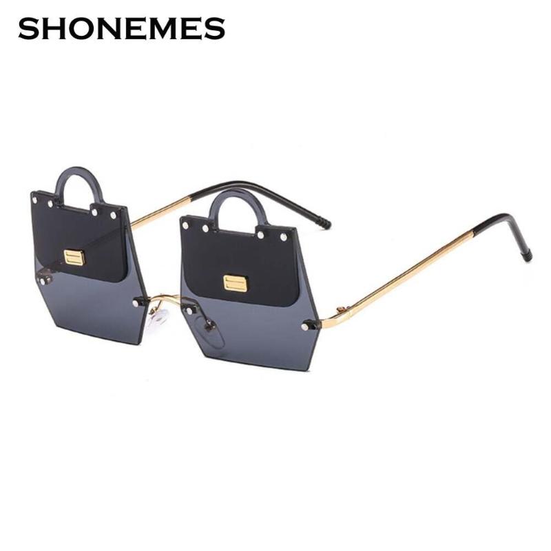 

New Bag Shape Sunglasses Women Vintage Irregular Design Metal Frame Eyeglasses Female Rimless Sun Glasses