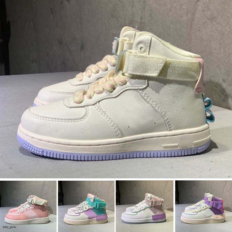 

New Forces 1 Shadow Big Kids Shoes For Baby Air Children Boys One Girls Dunks Trainers Sports Sneakers running shoes Size 24-35, Black