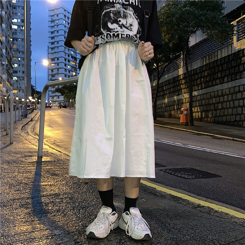 

Spring 2020 new Korean version ins Harajuku style Japanese work dress high waist A-line skirt white umbrella skirt female fashio, Black