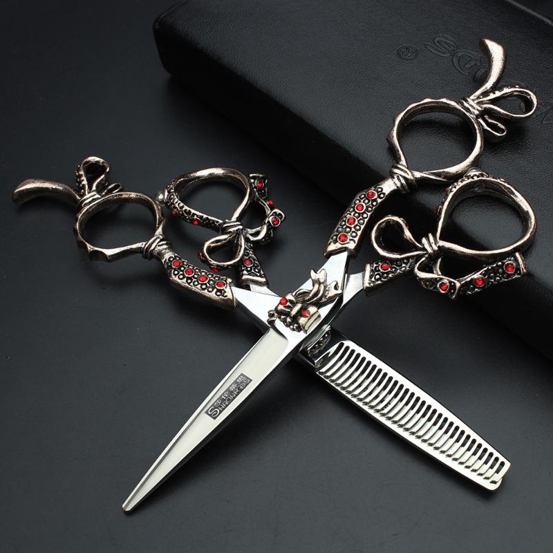 

SHAORNDS High Quality Salon 6.0 inch Japan Professional Hairdressing salon Scissors Hair Cutting Thinning Scissors Set