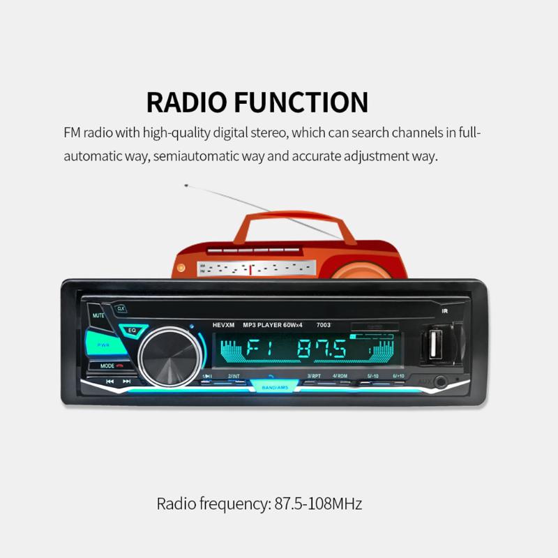 

Universal 12V Bluetooth Car MP3 Player Detachable Panel Stereo Audio Player Remote Control USB FM Aux