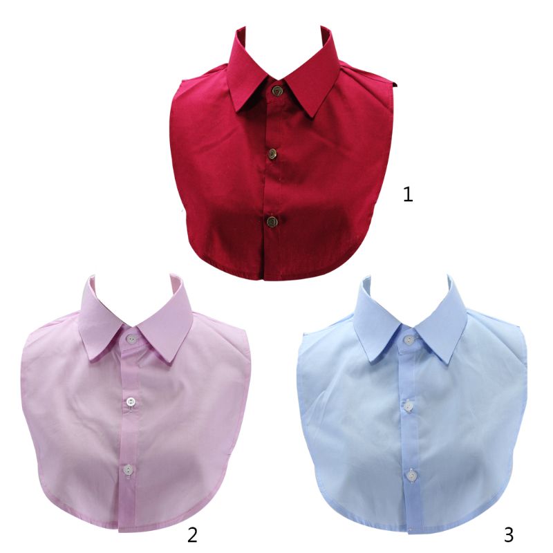 

Unisex Lapel Pointed Fake Collar Half-Shirt Detachable Adjustable Necklace Choker with Buttons for Clothing Decoration Accessory