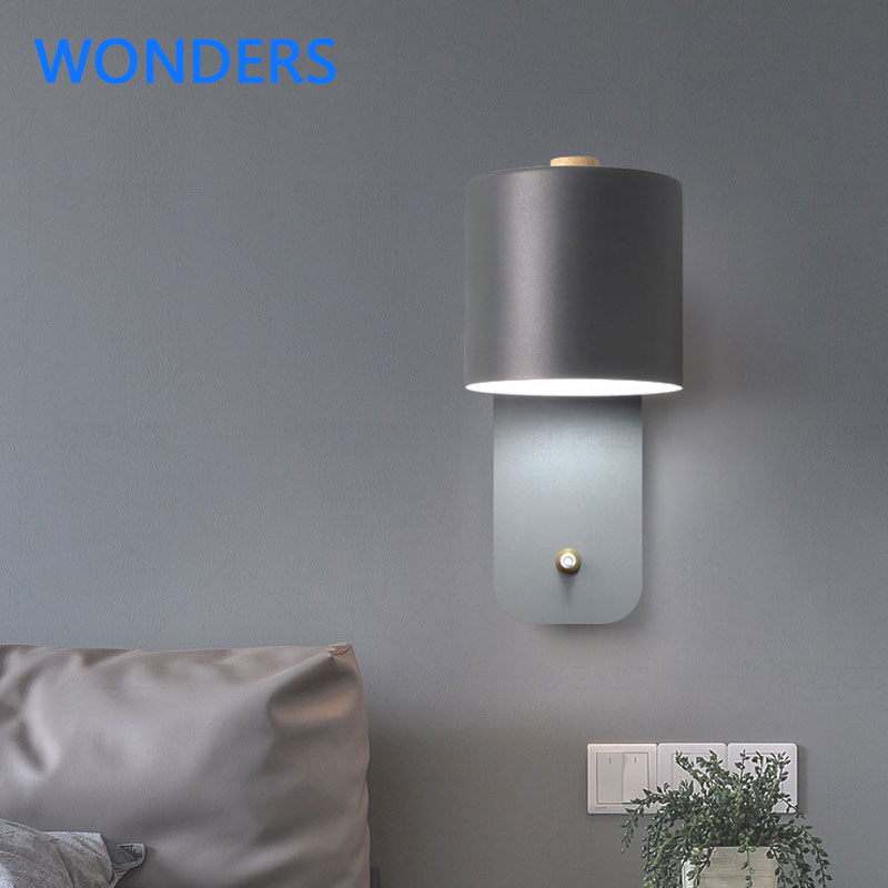 

Nordic modern LED E27 wall lights for Bedroom hotel room decoration Lamp Indoor wall lamp Art Creative iron and wood