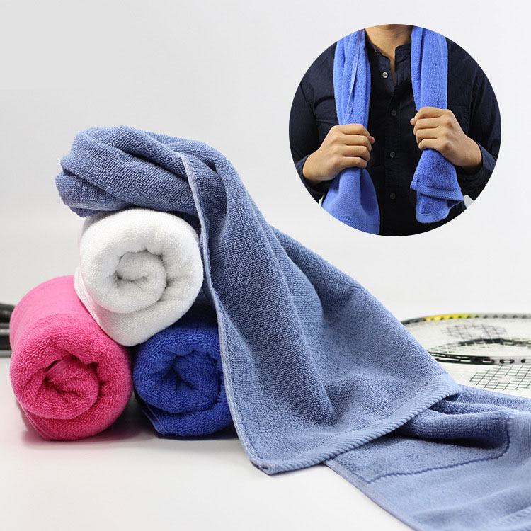 

Cotton Fast-drying Sports Towel Gym Sport Footy Travel Camping Hiking Swimming Wipe towel lengthened thickened 32*110cm, Dark grey