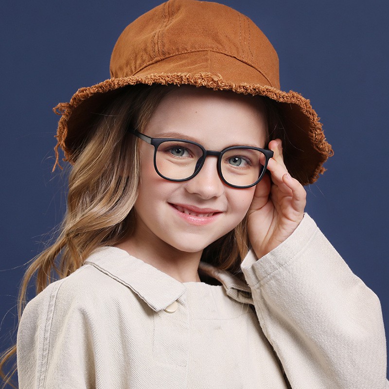 

Kids Anti Blue Ray Light Blocking Glasses UV400 Glasses For Computer TPEE Frame Ultralight Round Clear Lens Eyeglasses