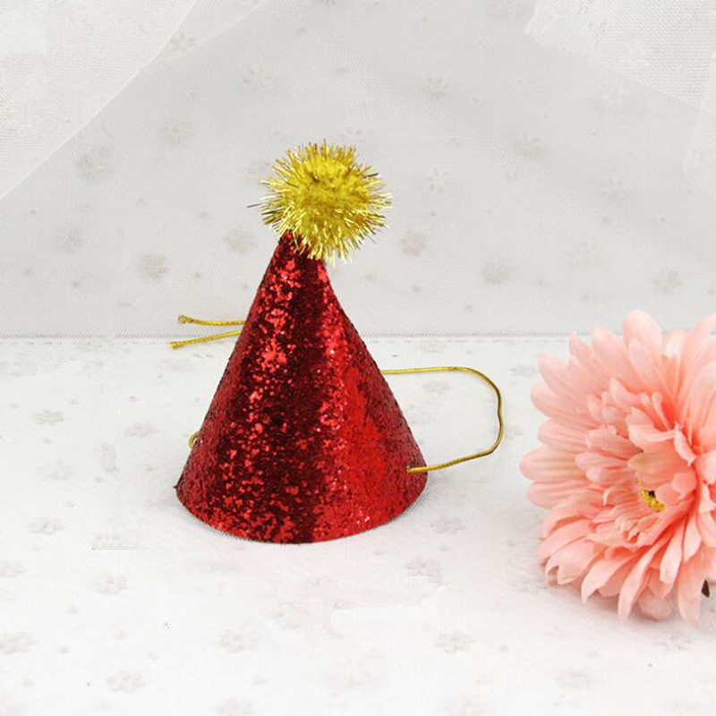 

New Pompon Ball Pointed Birthday Hat Children Boys Girls Birthday Party Hats Event Festival Party Supplies