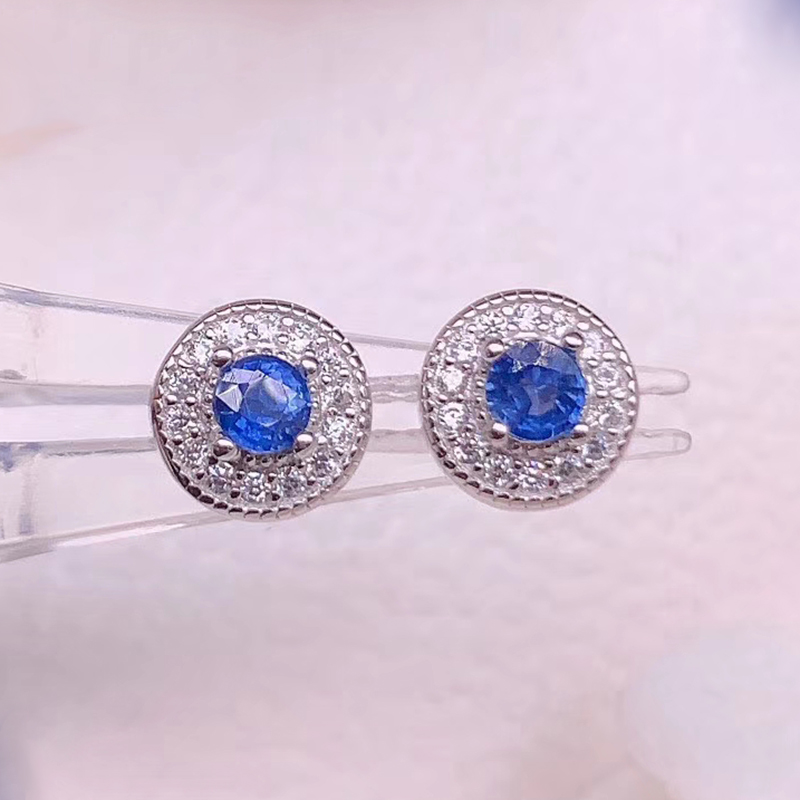 

CoLife Jewelry Blue Sapphire Stud Earrings for Daily Wear 3mm Natural Sapphire Earrings 925 Silver Jewelry