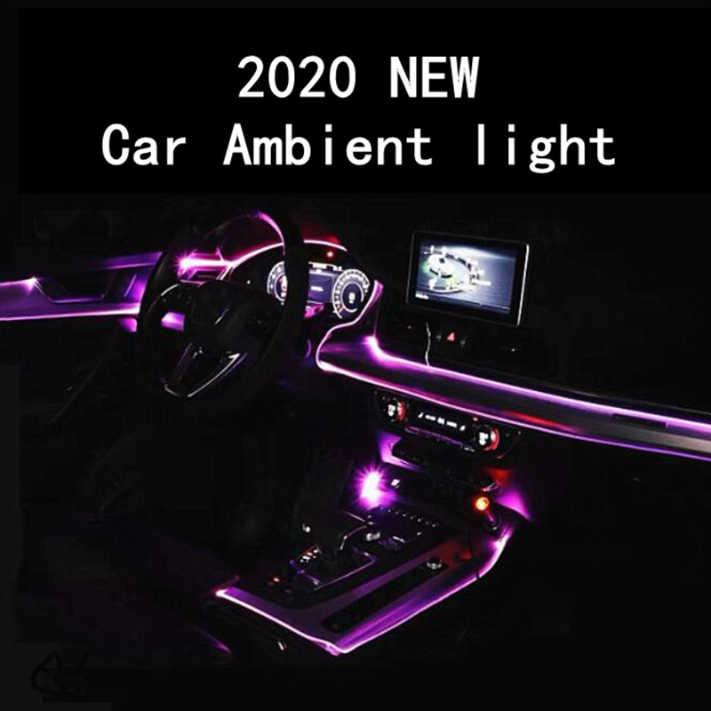 

TPYCBX Car Ambient Light RGB 8m Car Interior Atmosphere Lamp Strip 12V Auto Decorative Dashboard Foot Door Mood Lights universal