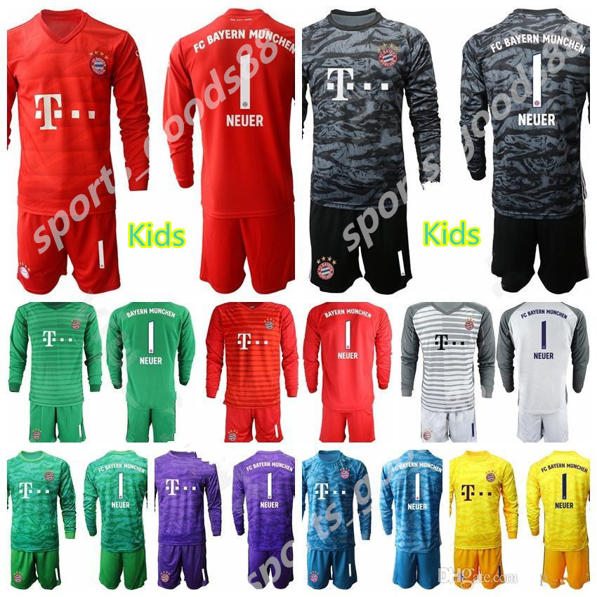 

2021 Munich Goalkeeper GK Goalie Long Sleeve Adults 1 Oliver Kahn Soccer Jersey Set 1 Manuel Neuer Sven Ulreich Football Shirt Kits, Colour 7