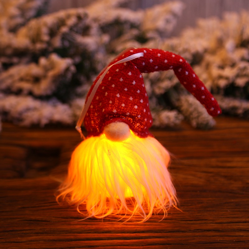 

2020 New Arrival Lighting Gnome Doll With Knitted Hat Christmas Pendant Decorative Hanging Ornament Cute And Funny