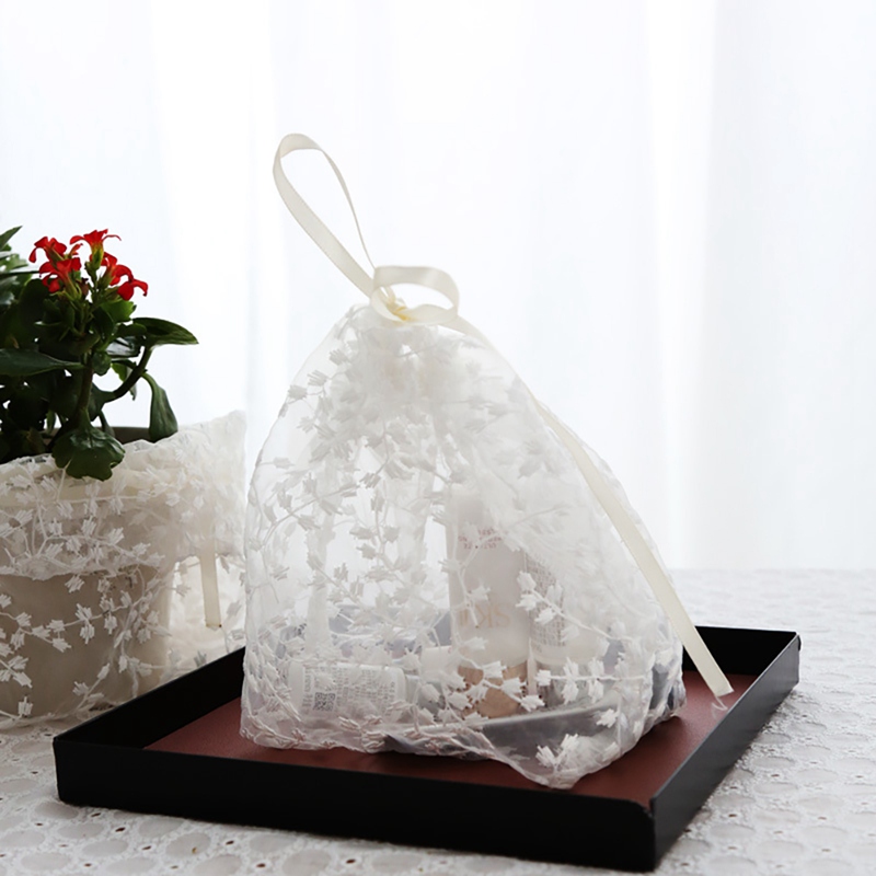 

Ins Translucent Lace Drawstring Storage Bag Cosmetic Sundries Drawstring Beam Pocket Small Cloth Bag Candy Box Lace Pack Decor 1