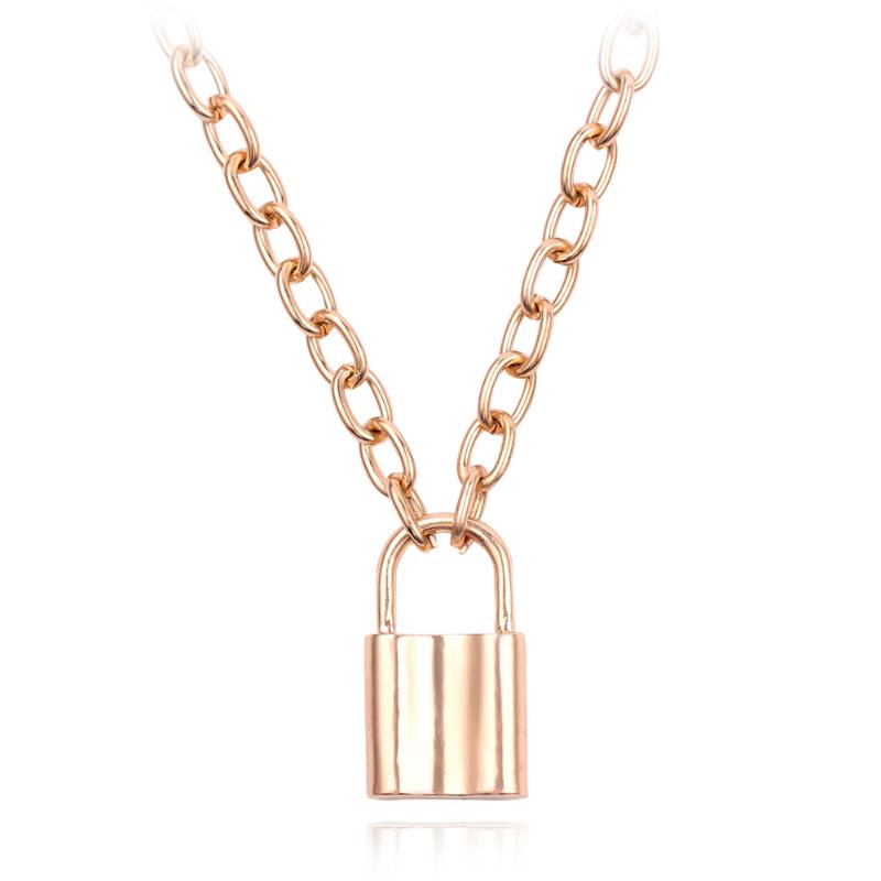

Pendant Necklaces Punk Simple Padlock Necklace Hip Hop Lock Gothic Chain Jewelry