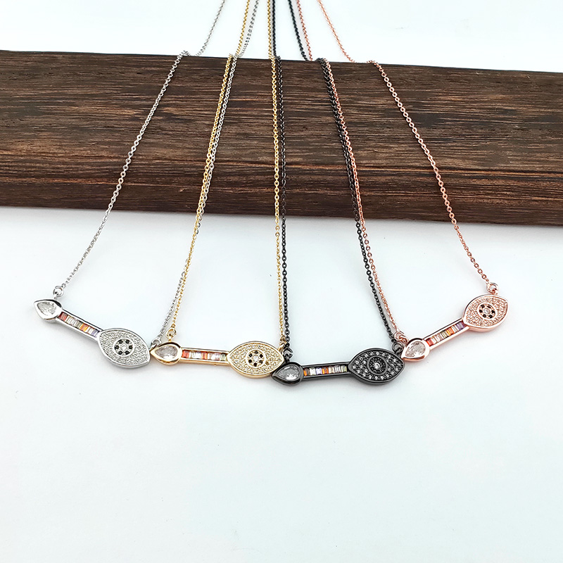 

Chains 8Pcs Micro Pave CZ Crystal Water-drop Charms Pendants Cubic Zirconia Necklaces For Women Girls Jewelry Gift 461