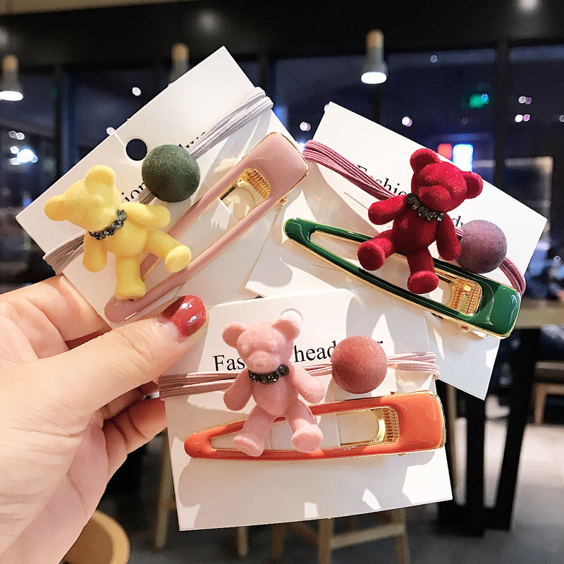 

Headrope Hairpin Suit Lovely Colour Little Bear Cartoon Hairpin Duckbill Clip East Gate Hair Decorate