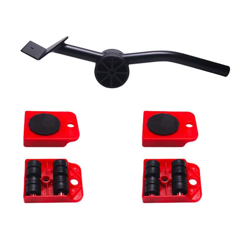 

5Pcs Meubels Lifter Sliders Kit Beroep Zware Meubels Roller Bewegen Tool Set Wiel Bar Mover Device Max Up for 150Kg