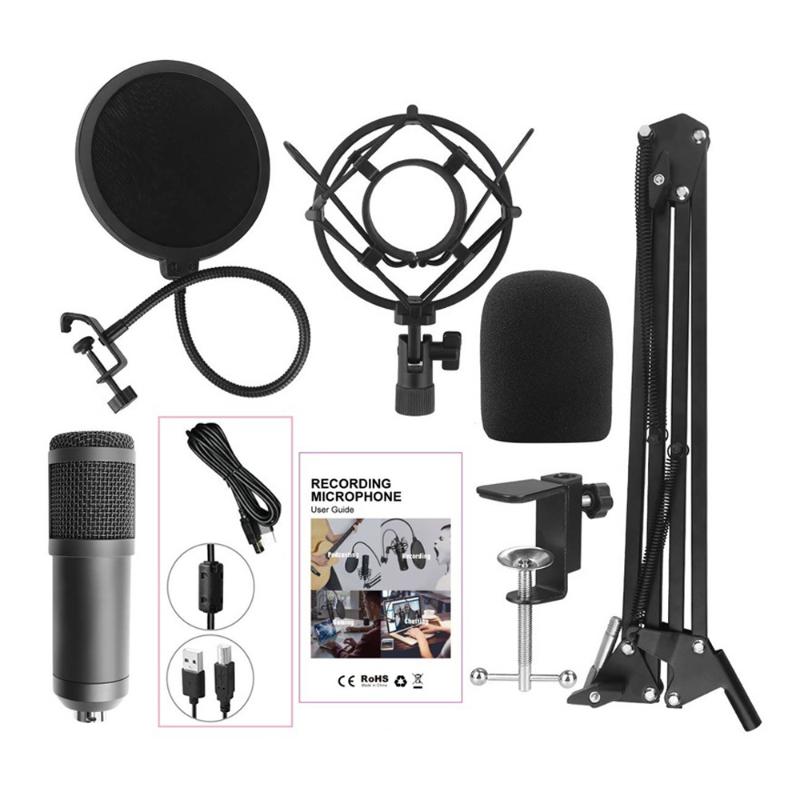 

USB Microphone Kit 192KHZ/24BIT Professional Podcast Condenser Mic for PC Karaoke Recording Mic Kit with Sound Card