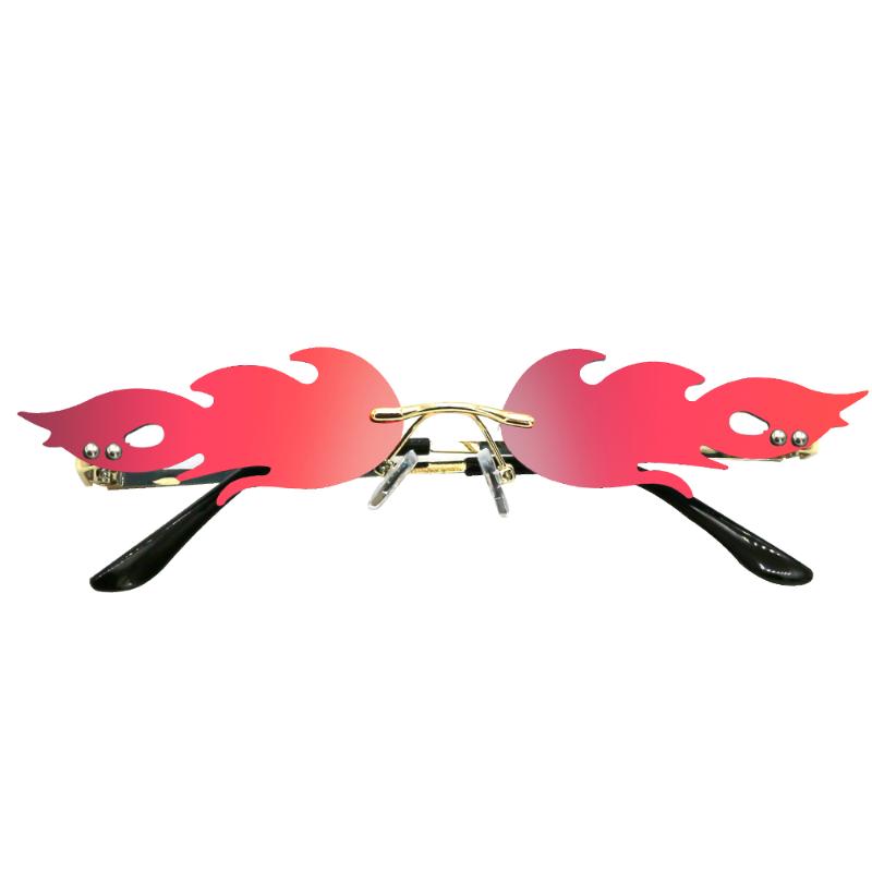 

Natuwe&Co Fire Flame Sunglasses for Women Men Wave Stylish Designer Sun Glasses Rimless Ins Style
