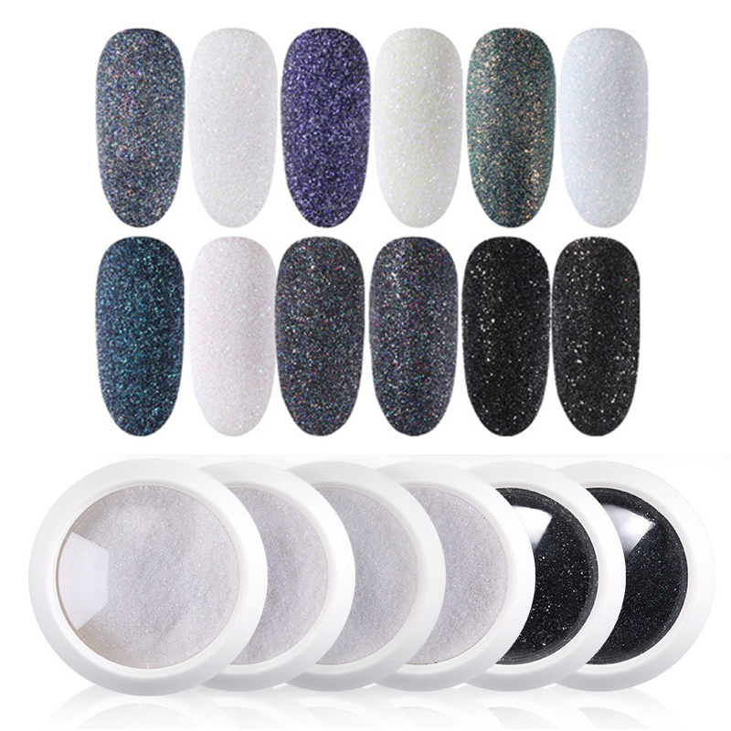 

1 Box Nail Glitter Powder Black Shining Sugar Starlight Effect Chrome Nail Powder Dust Laser Glitter Art Decoration Tips