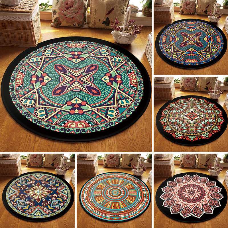 

RFWCAK Morocco Style Round Carpet For Living Room Rugs Bedroom Floor Mat Coffee Table Area Rug Tapete Para Sala Home Decoration