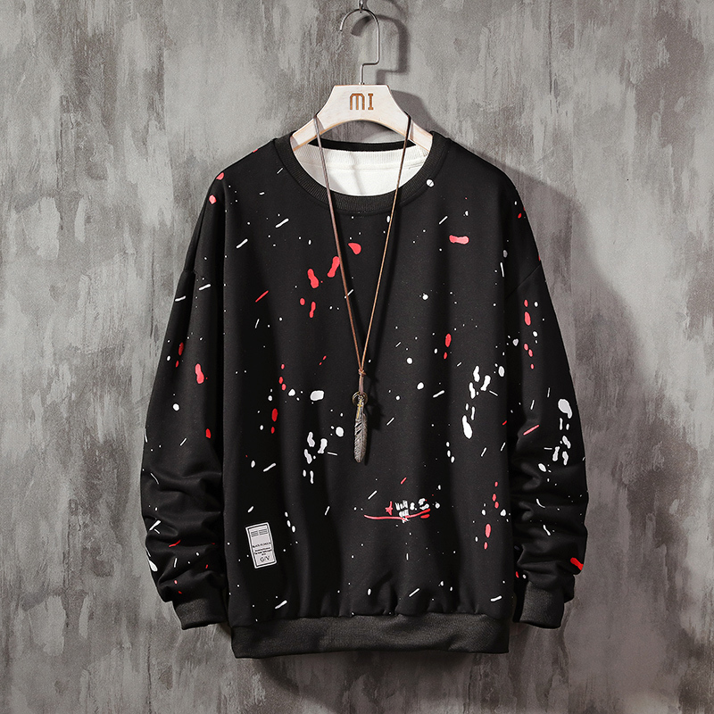 

hand-Painted Sweatshirts Men/Women Hoodies art painted sweatshirt Winter Loose Tops, 19196black