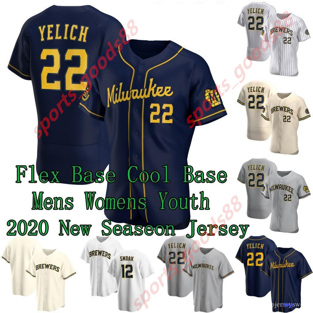 

2020 2021 Brewers Jersey Men Women kids Christian Yelich 2020 50th Josh Hader Woodruff Lorenzo Cain Ryan Braun Brent Suter Orlando Baseball, Blue;black